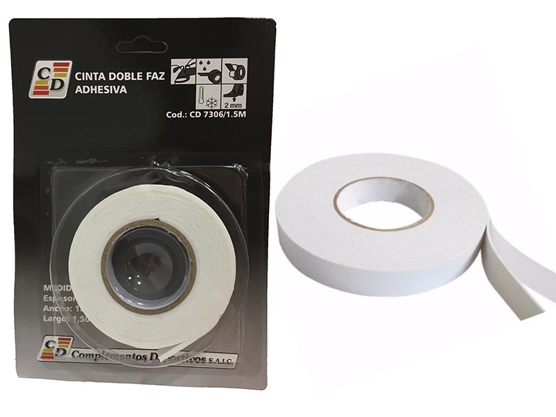 Cinta Doble Faz Adhesiva Esp 2mm x 18mm x 1,5mts