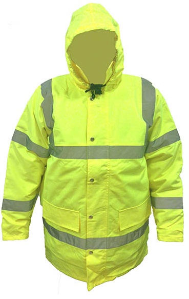 Parka liviana, imperm c/cintas reflectivas, Amarilla fluo. S-M-L