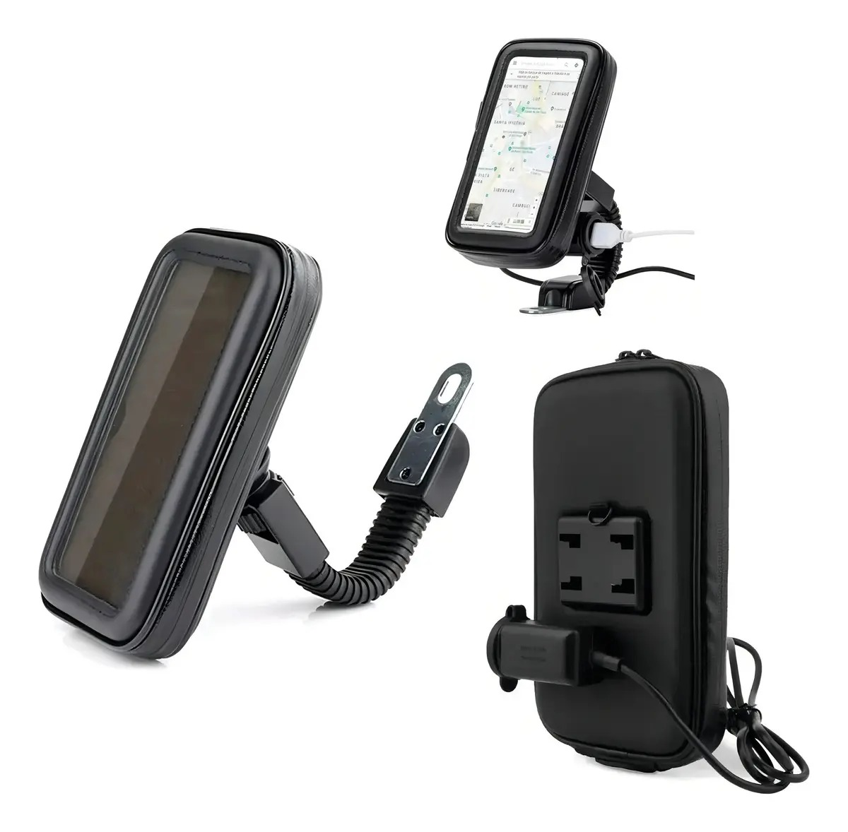 SOPORTE MOTO ESPEJO CON USB