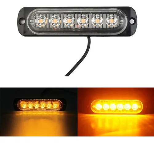FARO ESTROBO ÁMBAR 6 LED 18 EFECTOS