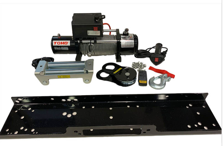 Malacate electrico 9500 Lbs, c/cable de acero, control remoto inalambrico