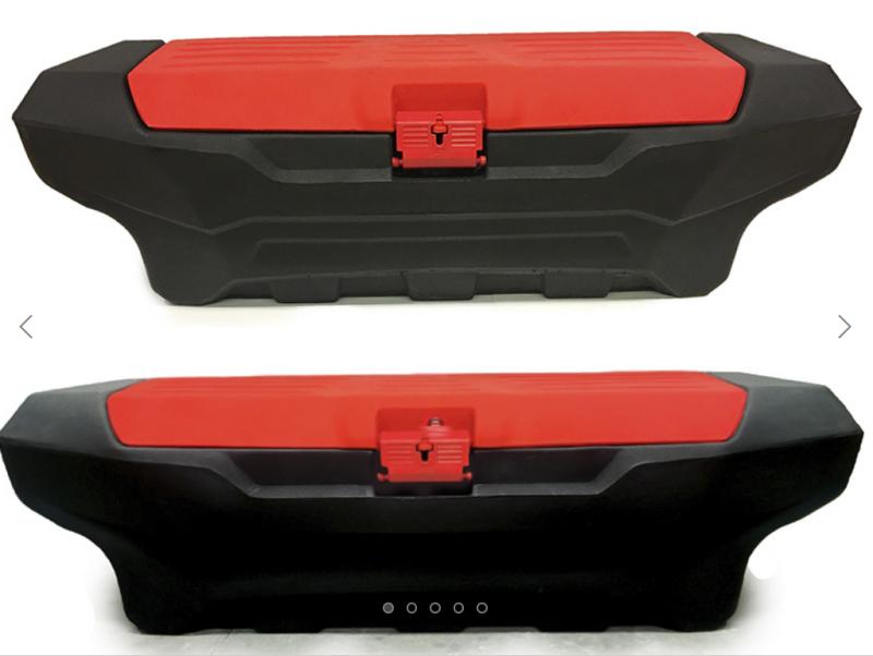 Cajón de herramientas c/Pasaruedas Largo 1480 x Ancho 580 x Alto 430 S/cerradura - Negro con tapa Roja