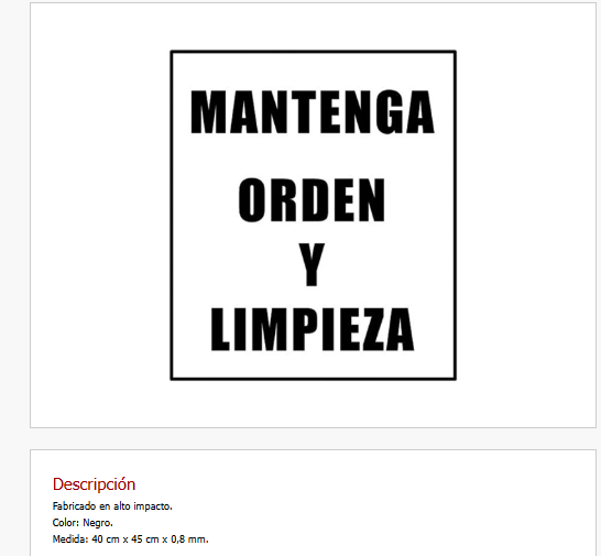 Mantenga Orden y Limpieza