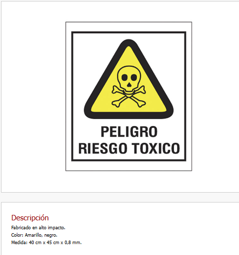 Peligro riesgo toxico