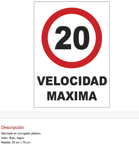 Velocidad Maxima 20 km