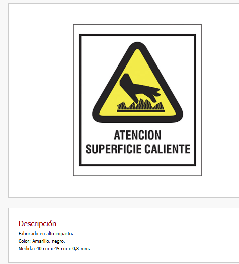 Atención superficie caliente