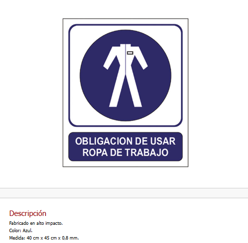 Obligación de usar ropa de trabajo