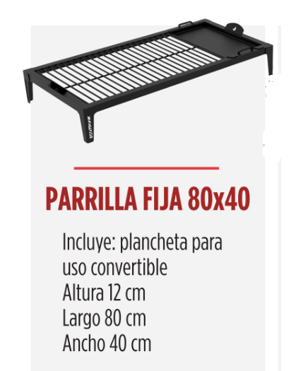 PARRILLA FIJA 80X40