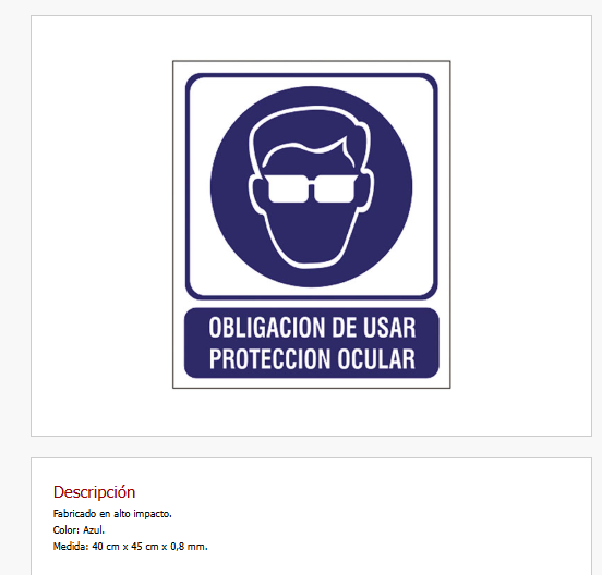 Obligación de usar protección ocular