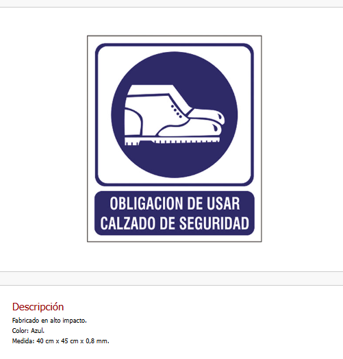 Obligación de usar calzado de seguridad