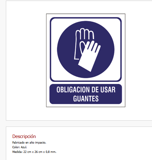 Obligación de usar guantes de seguridad