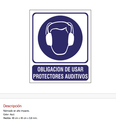 Obligación de usar protector auditivo