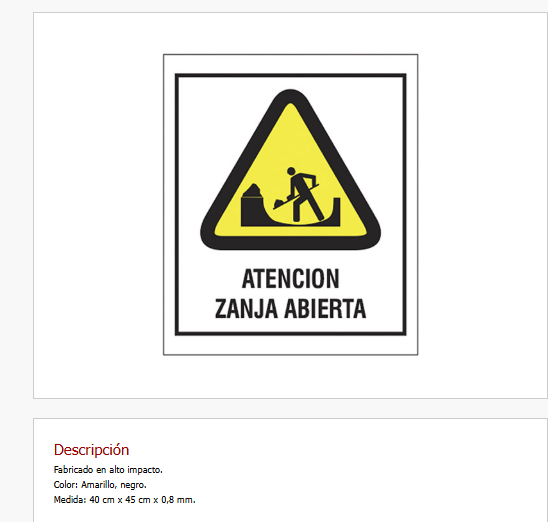 Atención zanja abierta