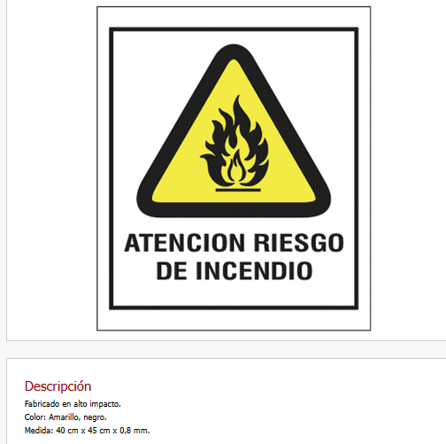 Atención Riesgo de Incendio