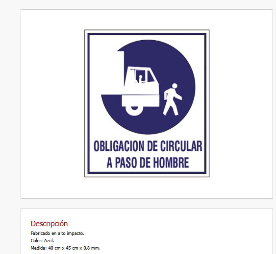 Obligación de circular a paso de hombre