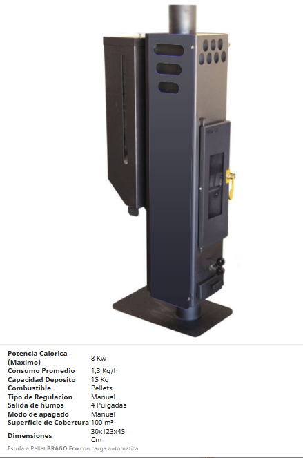 Estufa a Pellet BRAGO Eco+