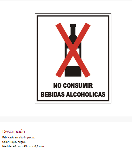 No consumir bebidas alcohólicas