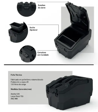 baul rzr1000 capacidad 130lt