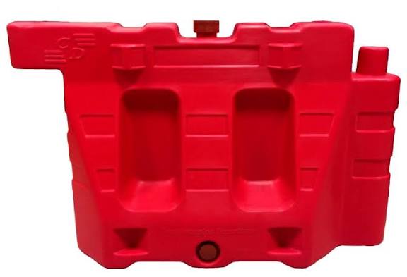 Canalizador vial 1 x 0,70 x 0,40 Mts - Color Rojo con Alojamiento p/señalización lumínica (Sin Reflectivo)