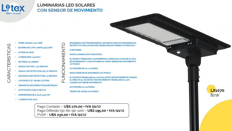 LUMINARIA SOLAR LX1070 80W