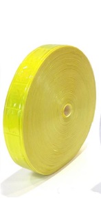 Cinta reflectiva para coser 5 cm. x 50 mts. triángulo amarillo