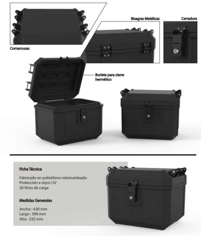 Baul Tope Case Premium Capacidad 30 Lt