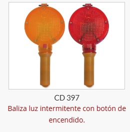 Baliza luz intermitente con boton de encendido,2elem-Manual o p/conos-Roja