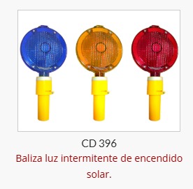 Baliza luz intermitente de encendido solar-2elem-Manual o p/conos-Azul