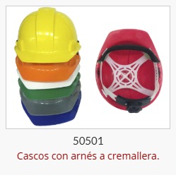 Casco con Arnes a Cremallera Blanco  50501/C de 501 o Mas