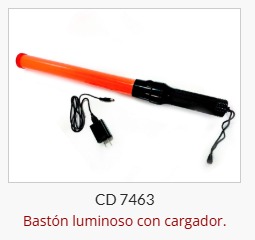 Baston linterna luminoso Azul - 54 cm. Medidas: Ø4cm x 54cm de Largo. Cargador USB 220V. ***NUEVO***