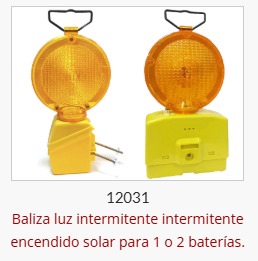 Baliza Luz Intermitente encendido Solar para 2 baterias