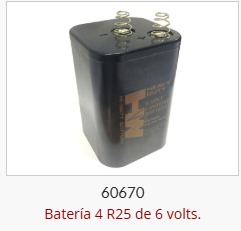 Batería 4 R25 de 6 volts