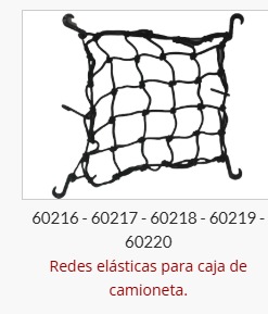 Red Elastica 0,80mts. x 0,80 mts. cabo diam. 5,5 mm. c/ 10 ganchos.