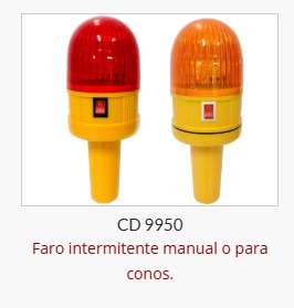 Faro intermitente manual o para conos ( Importado ) Rojo