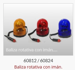 Baliza rotat c/imán+enchufe para encend 12cm diam x 15 alto, 12 volts Azul