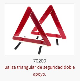 Baliza triangular de seguridad doble apoyo