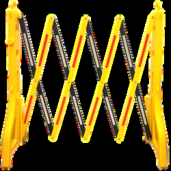 Imagen ilustrativa de Valla extensible tipo tijera c/reflectivo 2,5 mt de largo. Color Amarillo y Negro