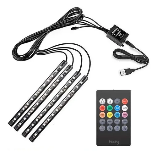 Imagen ilustrativa de KIT 4 TIRAS DE 22CM RGB AUDIORÍTMICA CON FICHA USB