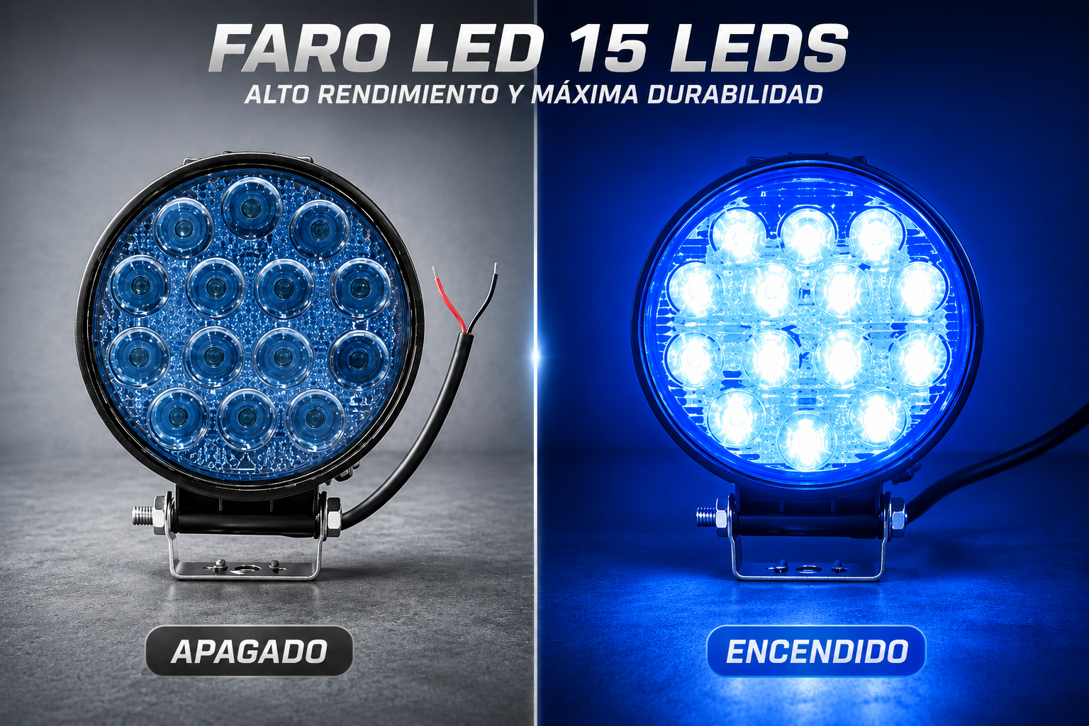 Imagen ilustrativa de FARO AZUL 14 LED REDONDO 42W