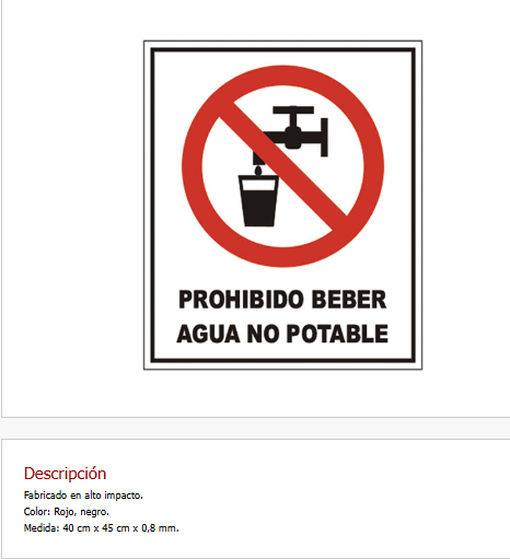 Imagen ilustrativa de Prohibido Beber Agua no Potable
