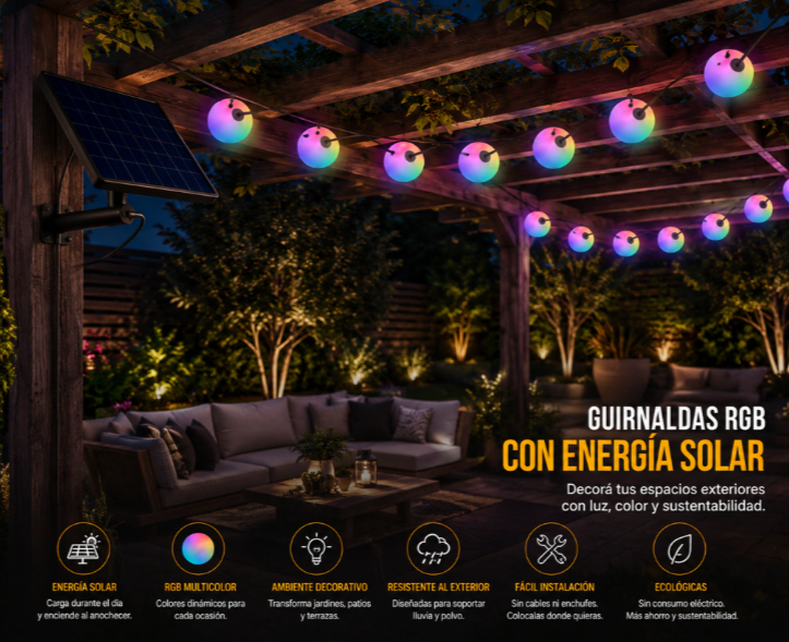 Imagen ilustrativa de GUIRNALDA LED SOLAR LX932RGB