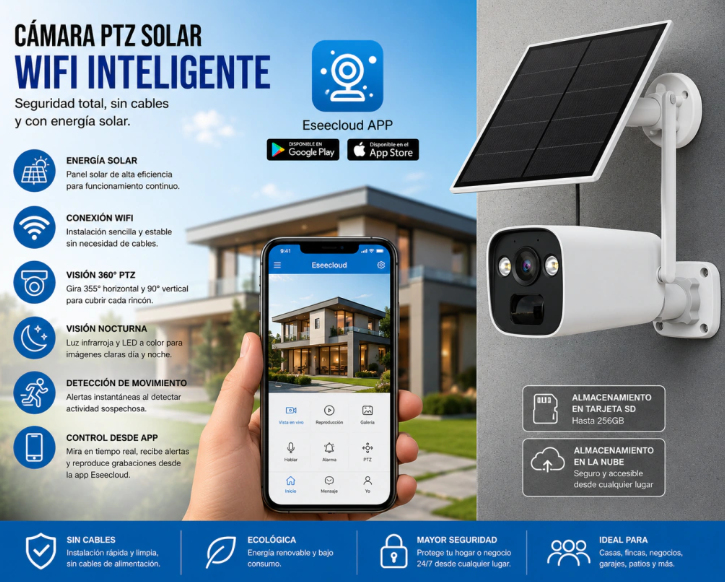 Imagen ilustrativa de CAMARA DE SEGURIDAD SOLAR LX017 WIFI LINEA NUEVA