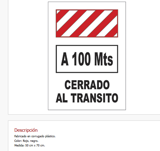 Imagen ilustrativa de A 100 Mts Cerrado al Transito