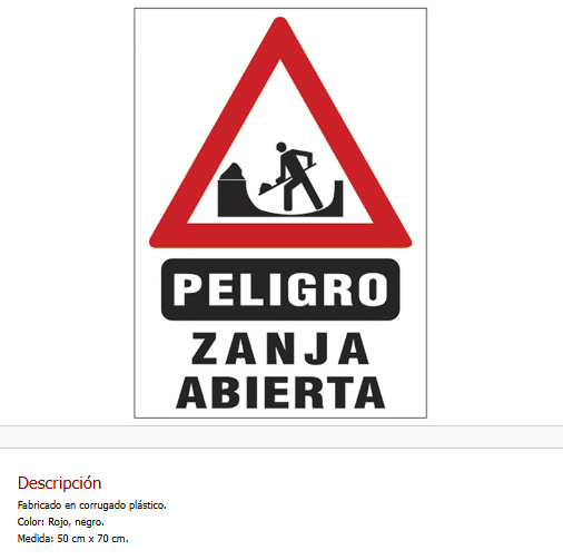 Imagen ilustrativa de Peligro Zanja Abierta