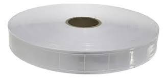 Imagen ilustrativa de Cinta reflectiva para coser plástica 2,5 cm x 50 mts. Cuadrado -  Blanca