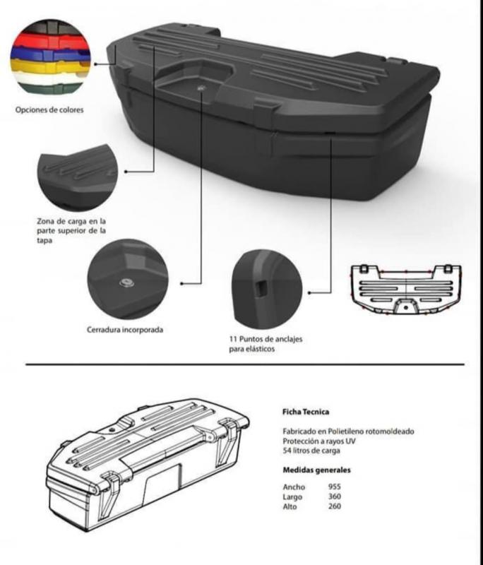 Imagen ilustrativa de Baul bajo  atv, utv Capacidad 54lt