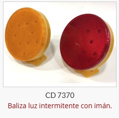 Imagen ilustrativa de Luz Intermitente c/Iman Roja con 12 leds-Diam=10,5cm-Lleva 3 Pilas AA